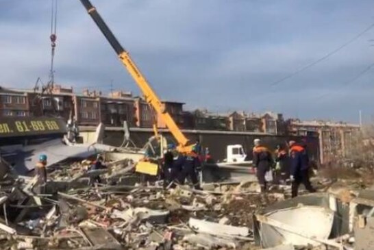 Появилось видео с места взрыва супермаркета во Владикавказе