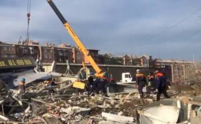 Появилось видео с места взрыва супермаркета во Владикавказе
